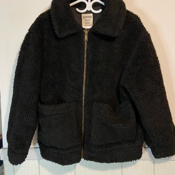 Black Garage Sherpa Faux Fur Teddy Coat - Picture 1 of 5